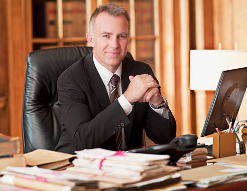 lawyer at his desk