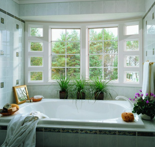 window in bathroom